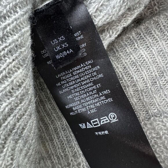 Anthropologie Gray Pointelle Knit Pullover Sweater Size XS Boxy Cropped Cable - Picture 10 of 11